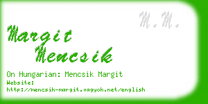 margit mencsik business card